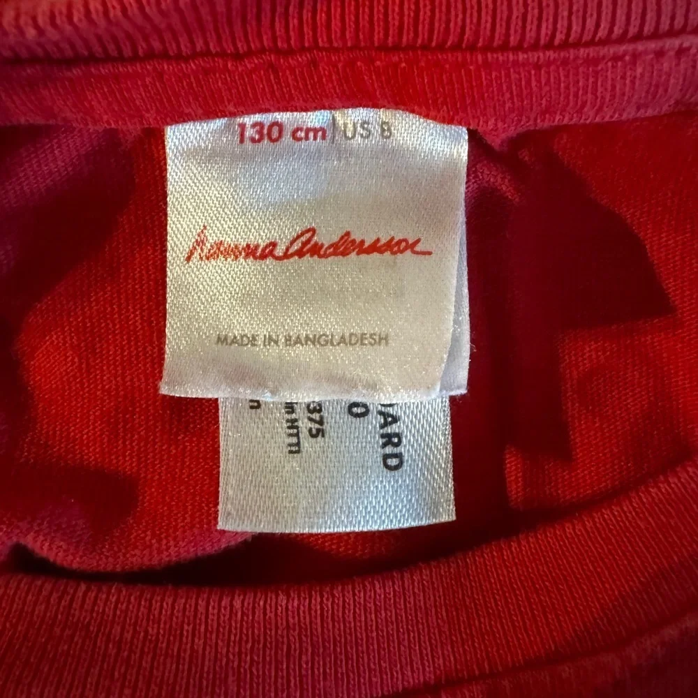 Hanna Andersson Red Gold Polka Dot Pajama Set Girls Size 8 130